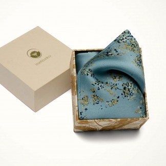 Khăn lụa vuông pocket square -FORGET-ME-NACRE 45*45cm